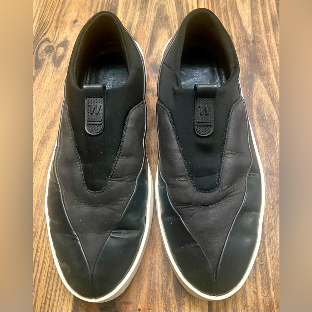 Wolf & Shepherd Cruise Ace Black Leather Casual Lifestyle Sneakers M 10 W 11.5 - Picture 3 of 9